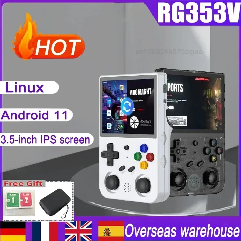 

ANBERNIC RG353V 3.5 INCH 640*480 Handheld Game Retro Player Android 11 Linux OS HDMI HD 512G 80000 Game PSP GBA Birthday Gift