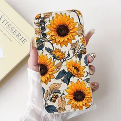 Sunflower Bowknot Matte Soft Silicone Case Cover - Fashionable Design with Enhanced Protection - Samsung A03S (TYbai2188)