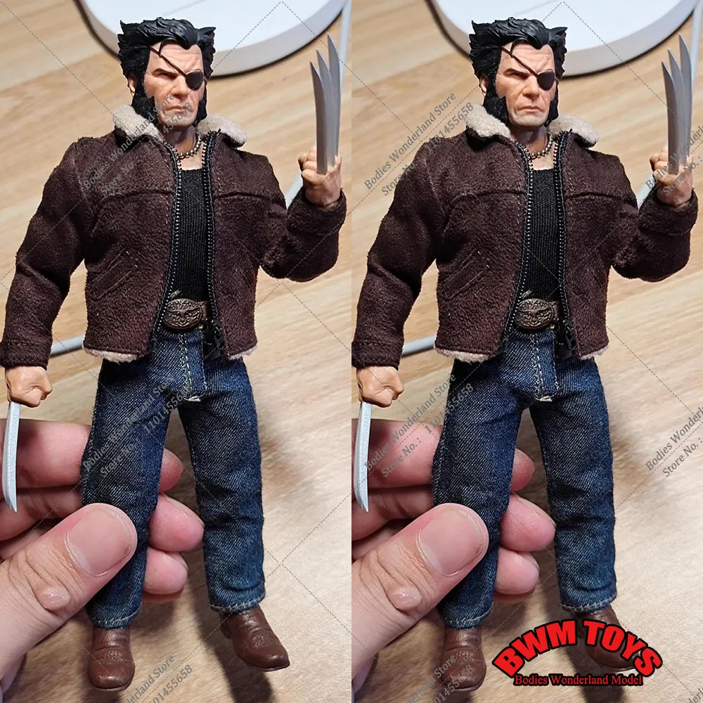 

1/12 Scale Men Solider Suede Jacket WIth Zip Jeans Pant for 6inch Tough Guy Mezco Action Figure Doll