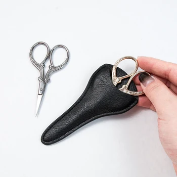 Embroidery Scissors with Sheath Small Sewing Scissor Vintage Sharp Pointed Tip Shears for Craft Art Work Handicrafts Tool
