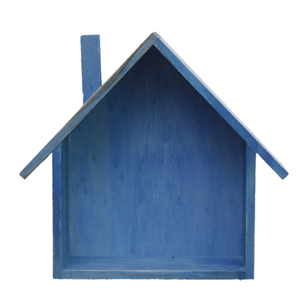 Creative Wooden Hut Shape Wall Shelf Wood Hanging Shelf Shelves Small Fabric Organizer for Home Decoration, Many 6