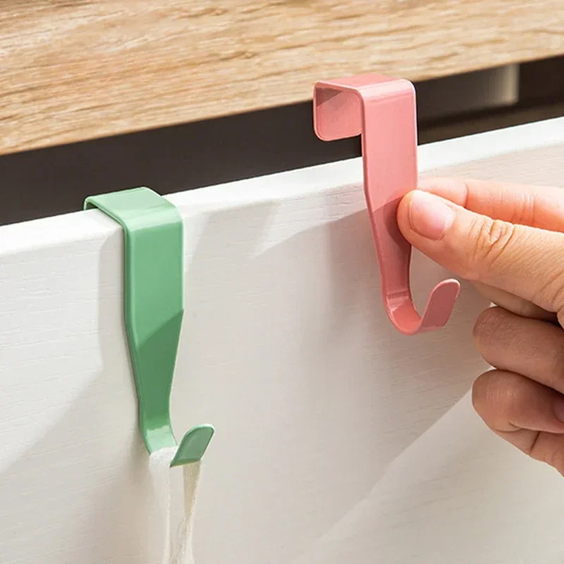 4PCS Cabinet Door Hook Colorful Kitchen Door Rear Hanger Drawer Office Table Key Bag Storage Hook Home Bathroom Accessories
