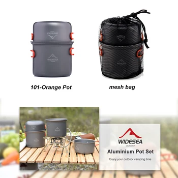 Widesea camping tableware outdoor cooking set - Camping cookware - travel tableware - picnic set - hiking cooking utensils & cutlery 6