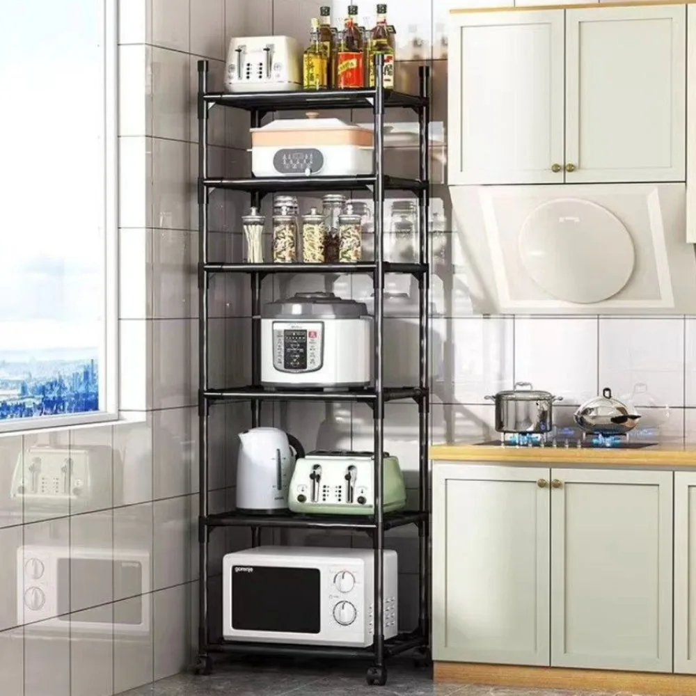 Floor-Standing Microwave Storage Rack Household Microwave Stove Shelf Bathroom Pantry Closet Kitchen Storage Multi-Layer Shelf