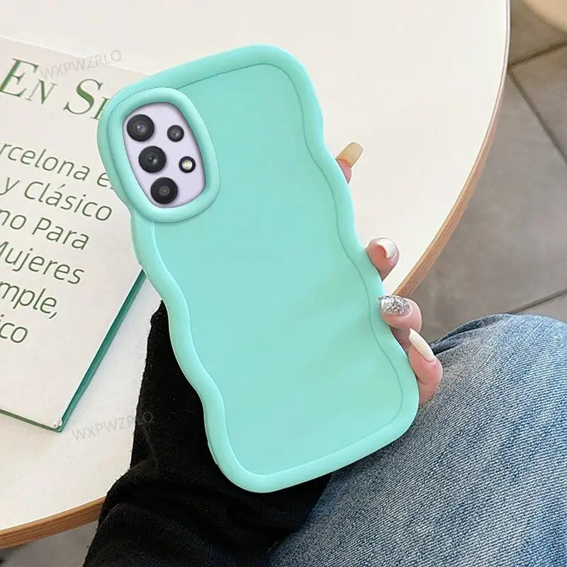 Solid Color Wave Silicone Shock-Absorbing Phone Case