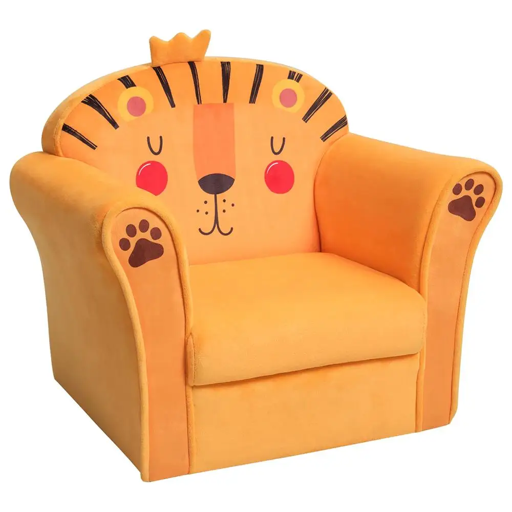 Kids Lion Sofa Armchair Toddler Furniture Lightweight Mini Couch Safe Ergonomic Design Non-Slip Feet Ideal Playroom Reading 4