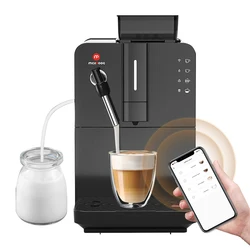 Mcilpoog HI03 Super Automatic Espresso Machine with Grinder & Milk Frother, WiFi Connected,5 Flavors for Home and Office.Silver