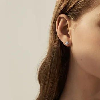 Smyoue 0.2-3CT Rose Gold Color Moissanite Stud Earrings for Women Sparkling Classic Wedding Lab Diamond Earring Pure 925 Silver 5