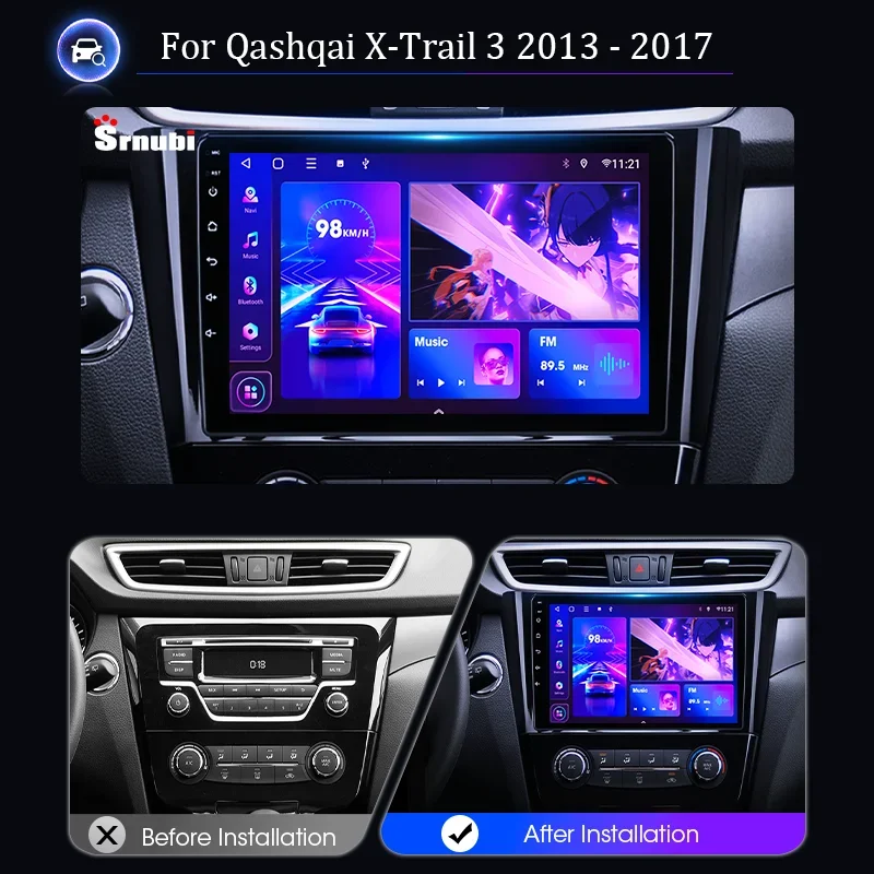 Autoradio androïd CarPlay Nissan Qashqai 2 X-Trail 3 T32 (2013 - 2017) -  Équipement auto