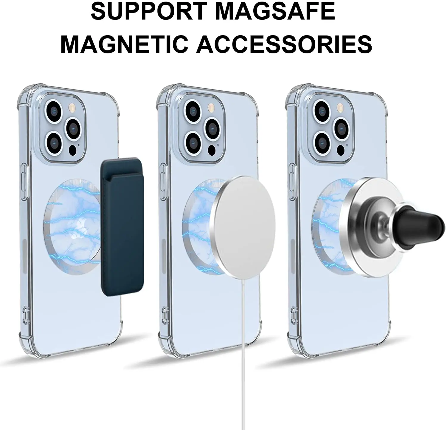 Chargeur de voiture magnétique sans fil pour Android IOS, compatible avec  le chargeur de voiture MagSafe(