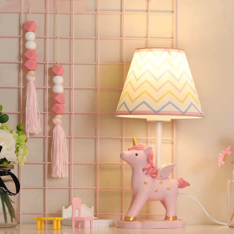Children's Room Baby Room Table Lamps LED Cute Unicorn Lamp Nordic Creative Princess Room Boy Girl Bedroom Bedside Table Lights 4