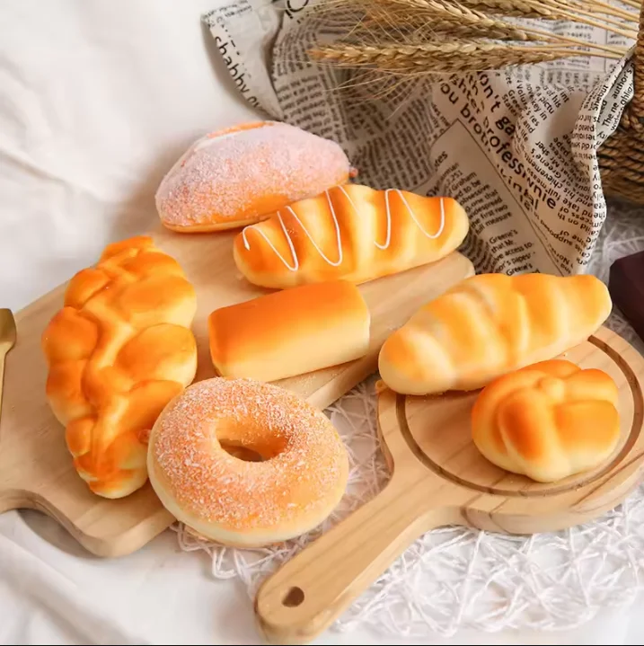 Squishy Food Creative Simulation Bread Toast Donuts Slow Rising Squeeze Stress Relief Toys Spoof Tease People Desktop Decoration