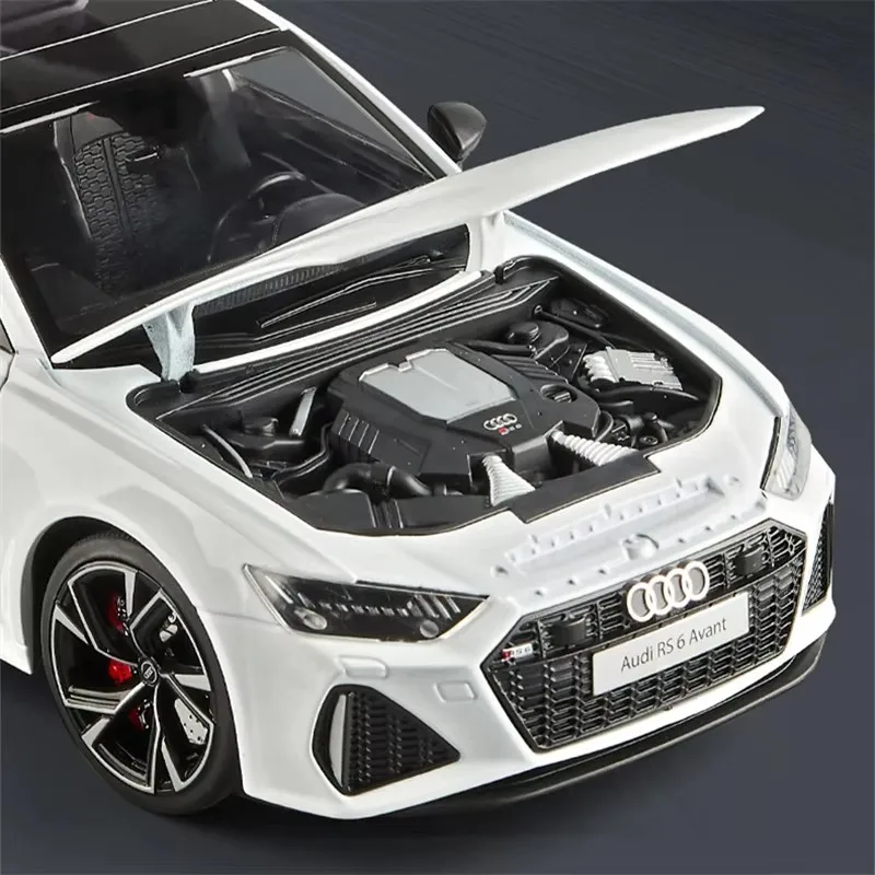 1/18 Audi RS6 Avant Station Wagon Alloy Car Model Diecasts Metal Sports Vehicles Car Model Simulation Sound Light Kids Toys Gift 6