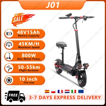 FREEBOY J01 Scooter elettrico per adulti Motore 800W, doppio freno idraulico 48V15Ah, con sedili Scooter automatico da crociera per pneumatici da 10"