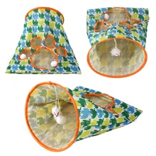 

Cute Drill Bucket Foldable Interactive Cat Toys Three Layers Ring Paper Cat Tunnel Multiple Pattern Design For Small Medium Pet