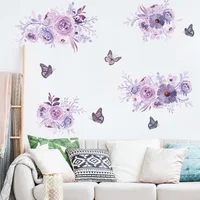 40x60CM Purple Flower Wall Stickers Art 5