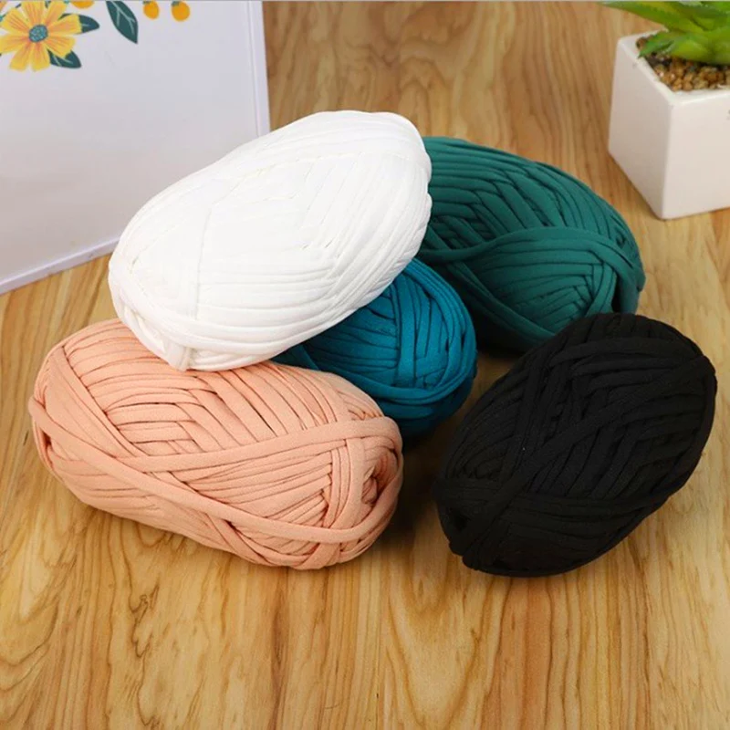

Cotton Knit Cloth Wool T-shirt Yarn DIY Soft Weaving Sewing Material for Carpets Blanket Bags 39 Colors Crochet Handmade Star