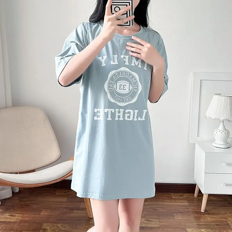 Maternity Nursing T-Shirt Short Sleeve Midi Length Postpartum Clothing Comfortable Breathable Polyester for Summer Pregnancy - 2