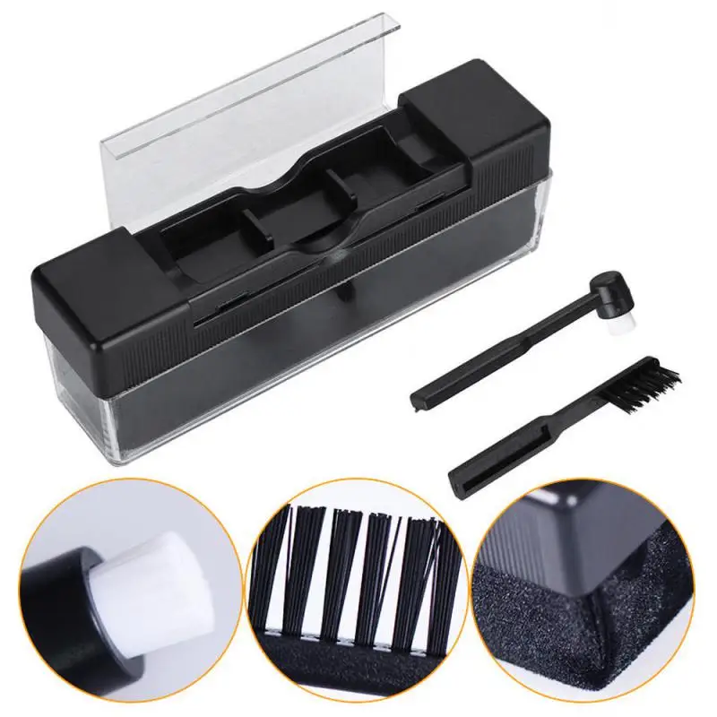 Vinyl Record Cleaning Brush Set Stylus Velvet Anti-static Cleaner Kit 2 In 1 LP Turntables Cleaning Kit Record Brush Calibrator