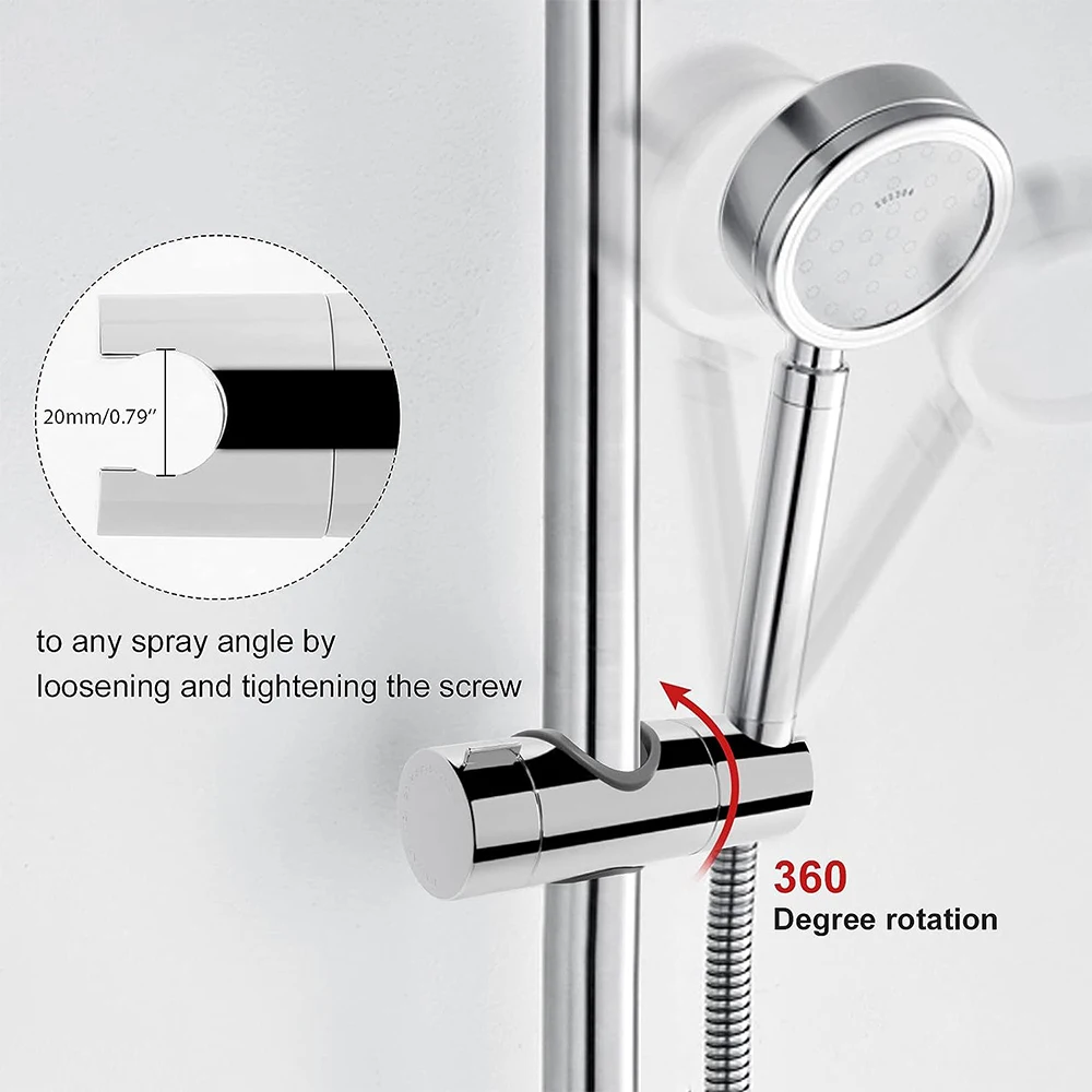 Description Picture 6 of itemBathroom Accessories Universal 18~25mm ABS Plastic Shower Slide Rail Bar Holder Adjustable Clamp Holder Bracket Replacement