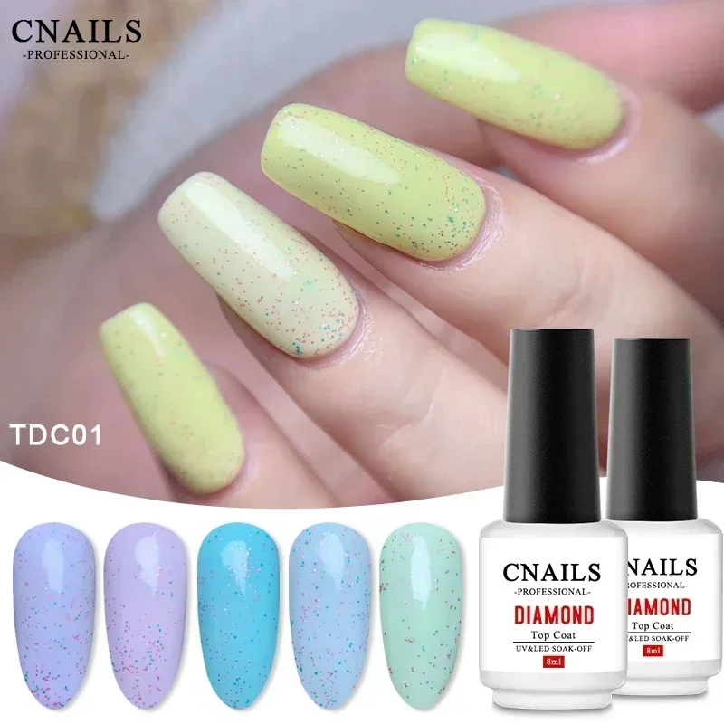 CNails Nail Polish Top Coat Glue 8ml UV LED No Wipe Top Coat Glitter Nail Art Accessories Gel Varnish Soak Off Matte Topcoat 5