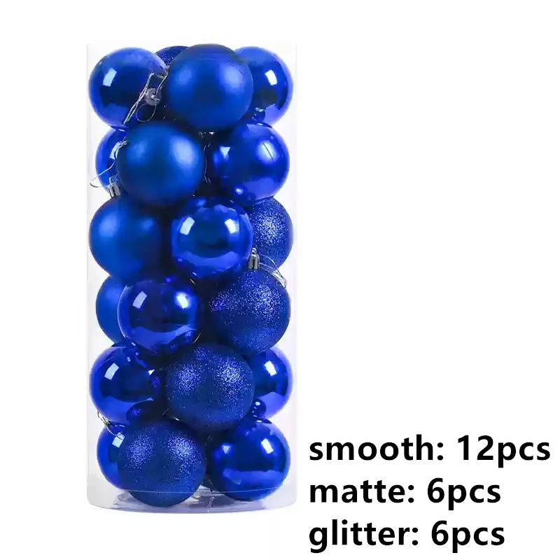 thumbnail image 1 of 24 bolas de Navidad de 6 cm, adornos para árbol de Navidad, bolas colgantes de Navidad, colgantes para árbol, decoración para fiesta en el hogar, regalo de Año Nuevo 2025, Noel Nav, 1 of 5