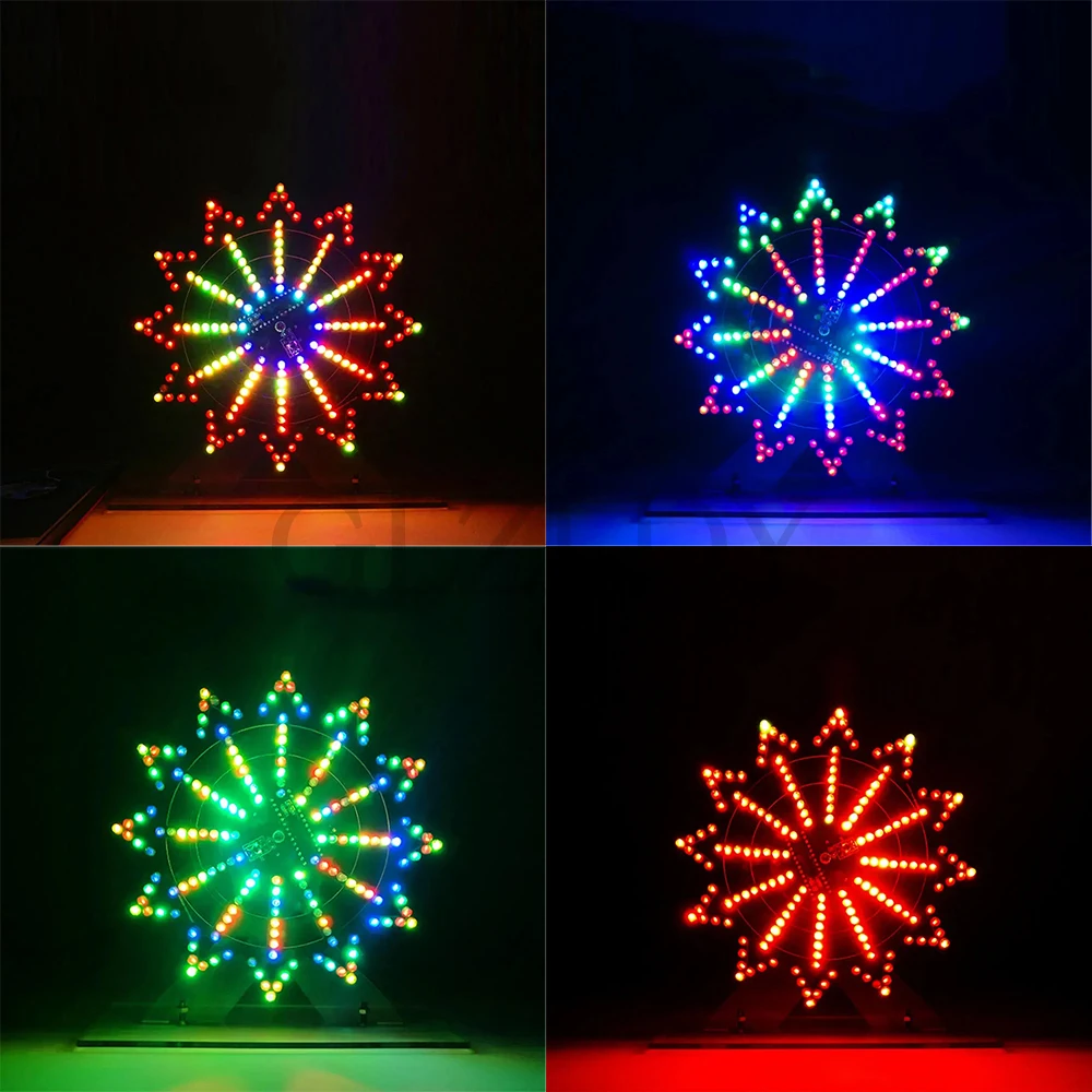 DIY electronic kit LED rotating ferris wheel circuit learning soldering kit 16kinds flashing mode remote control