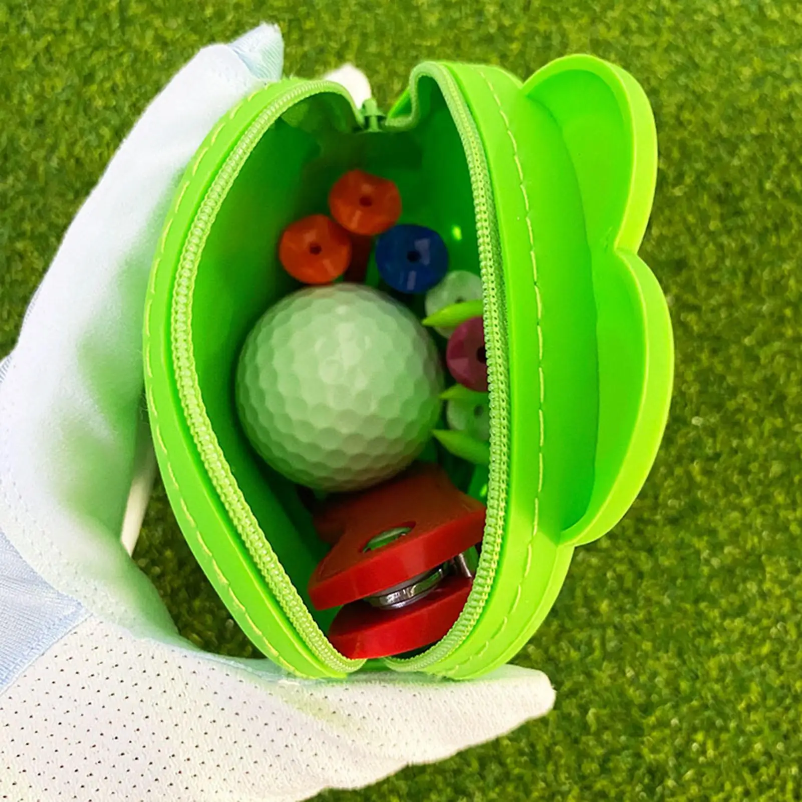 Golf Tee Bag Pouch Frog Golf Ball Tee Holder Organizer Ball Cute Accessories Holder For Men Golfers Storage Golfing Practice