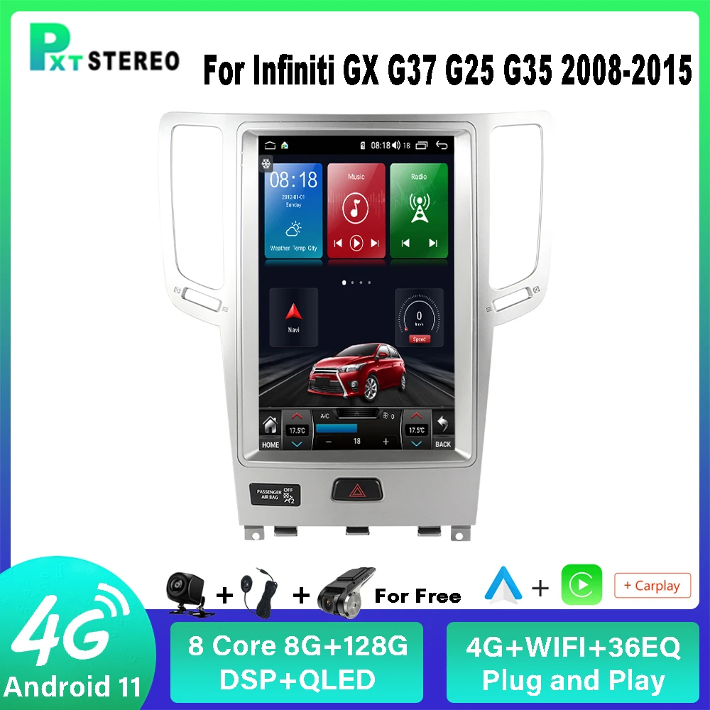 Pxton Android Car Radio Stereo Tesla Screen Multimedia Player For