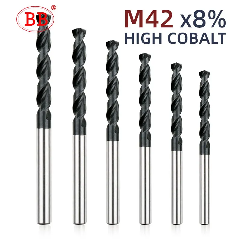 BB M42 Cobalt Twist Drill Bit HSSE Co8 DIN338 HSS-PM High Performance for Carbon Steel Copper Stainless Steel Hole Tool 1mm-13mm