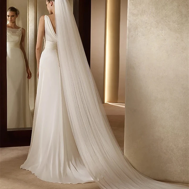 

Elegant Wedding Accessories 3 Meters 2 Layer Wedding Veil White Ivory Simple Bridal Veil With Comb Wedding Veil Hot Sale