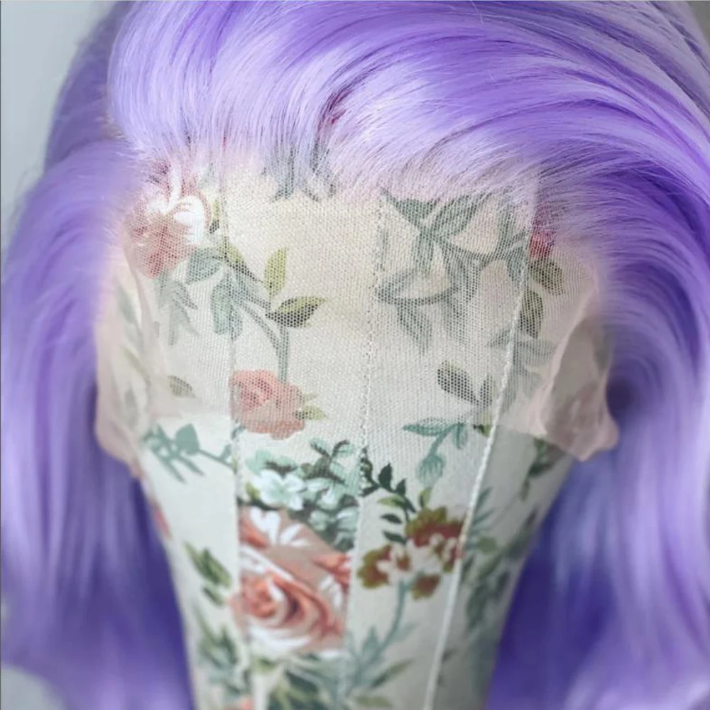 Webster Long Body Wave Synthetic Lace Front Wig Side Part Purple Lace Front Wig for Black Women Natural Hairline Cosplay Wigs