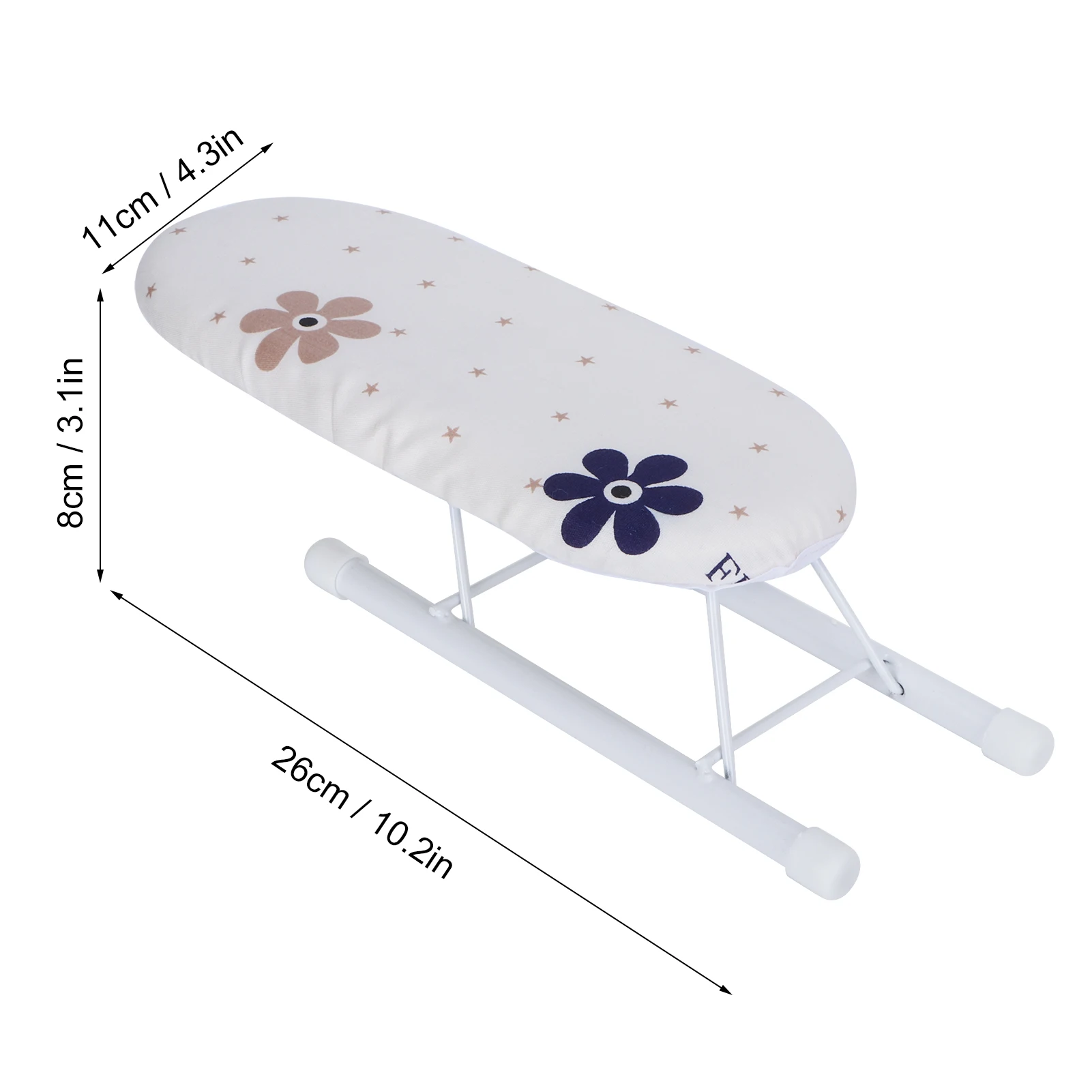 Mini tabla de planchar de mesa con patas plegables, cubierta de algodón  para manga, hogar, viajes, puños, cuello, mesa de manipulación (peonía)