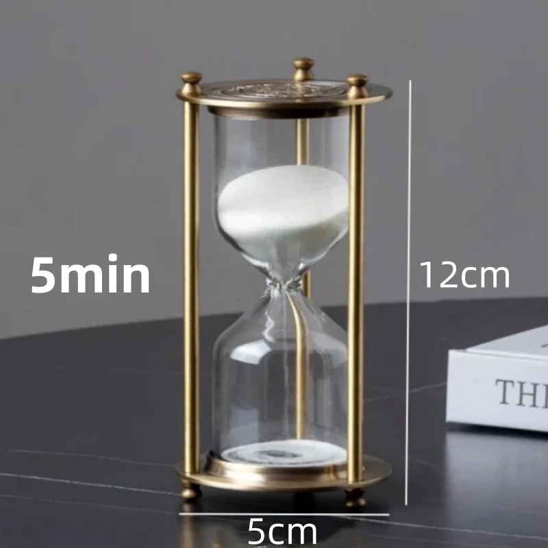 1/3/5/10/15/30/60 Minutes Metal Vintage Hourglass Handmade Glass Creative Sand Clock Timer Anti Fall Sandglass Home Decorations sand timer liquid hourglass timer colored hourglass