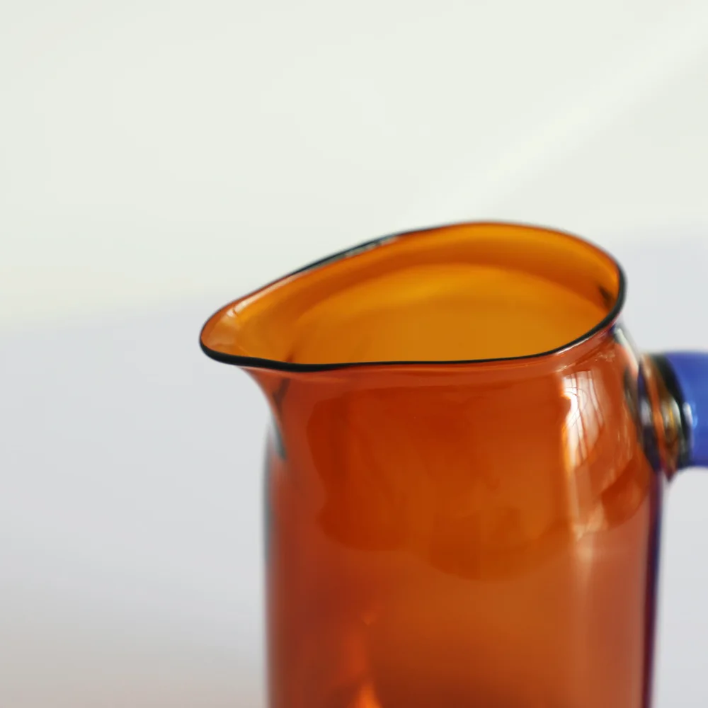 High Borosilicate Colored Glass Coffee Pot Coffee Sharing Pot High Quality Glass Heat Resistant Cups Waterbottle Blue