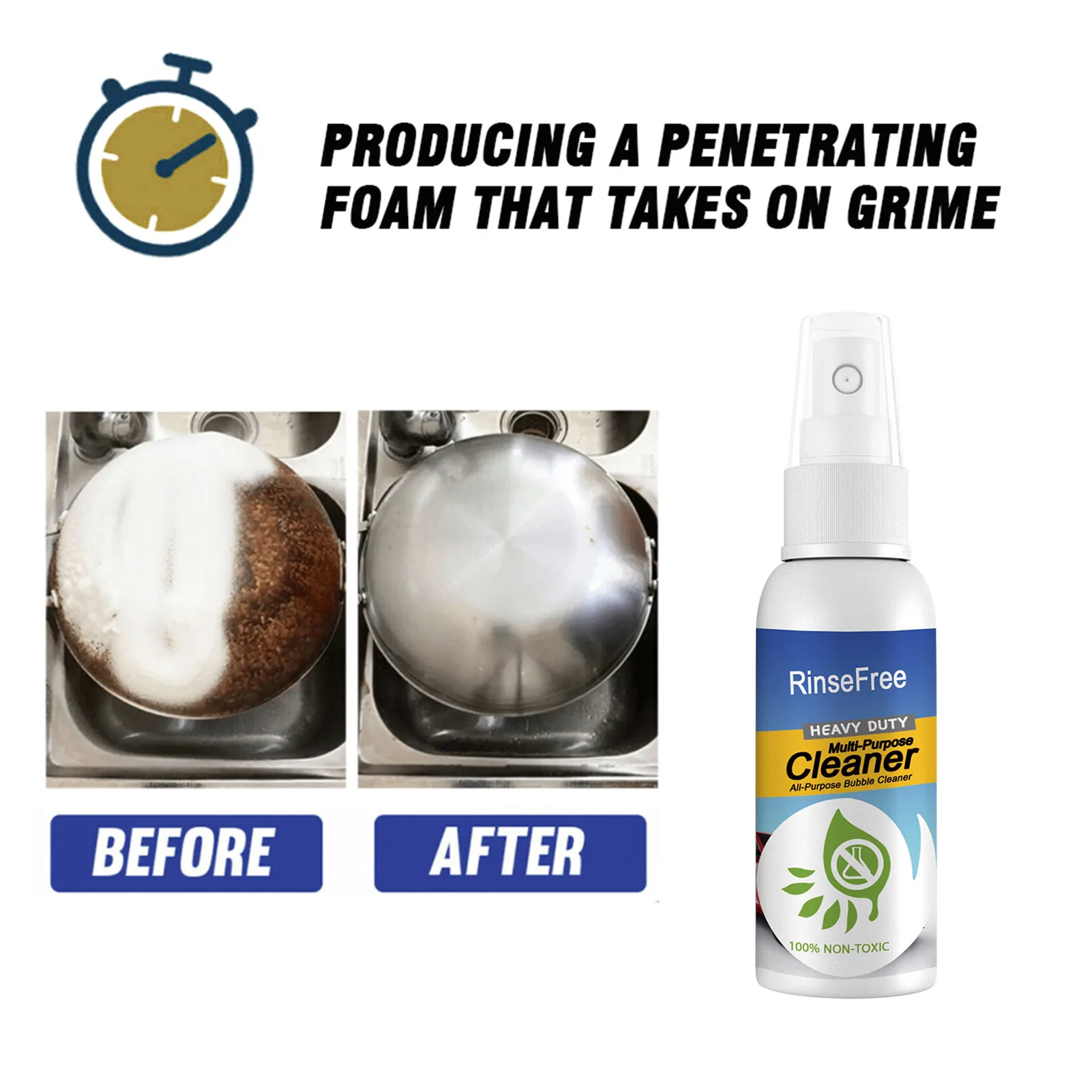 Kitchen Grease Foam Cleaner 30/100ml Stainless Steel Cleaner & Polish For Grills Ovens & Appliances All Purpose Bubble