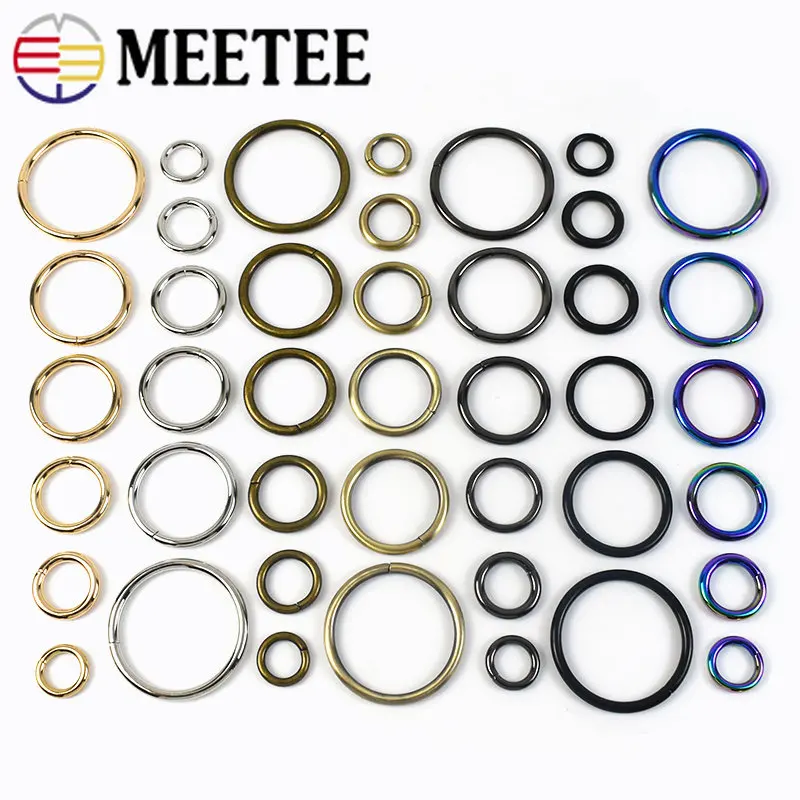 10Pcs 10-70mm Metal O Rings Buckles Circle Connection Hook DIY Bag Strap  Hook Ring Buckle Belt Dog Collar Decoration Accessories