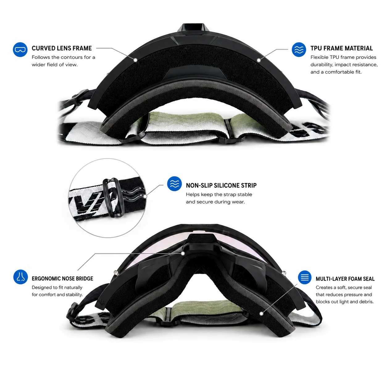 High-Definition Motocross Goggles - Windproof, Dustproof & UV Protective
