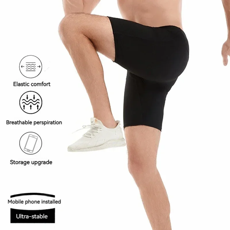 Men Marathon Running Shorts Sports Shorts Sport Shorts Quick Dry Exercise Training Jogging Cycling Fitness Tight Mul-Pockets Compression Shorts 3.0