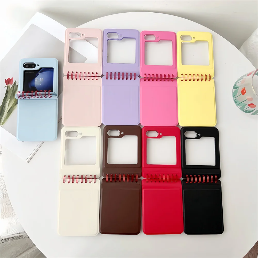 Spiral Notebook Style Shockproof Phone Case with Hinge Protection