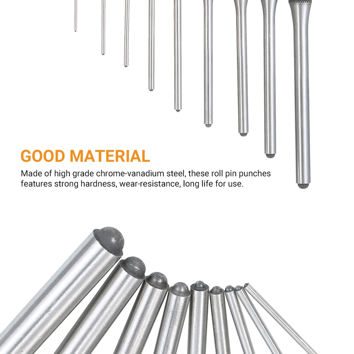 9 Pieces Roll Pin Punch Set Steel Punches Hand Pin Removing Tool with Carrying Case for Jewelers Watchmakers Carpenters 3