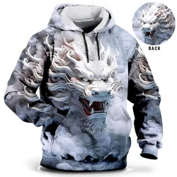 2023 New Creative Design Dragon Pattern Men's Hoodies 3D Print Men Women Cool Casual Sweatshirt Popular Oversized Sudaderas tops