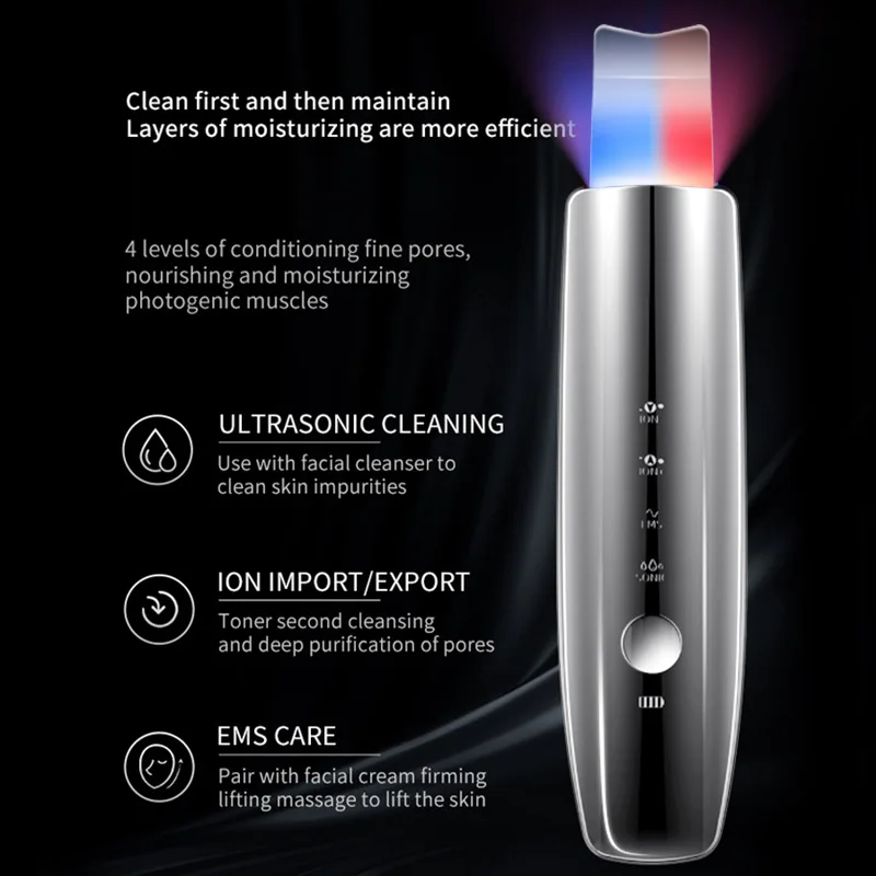 Ultrasonic skin cleansing blackheads instrument , skin care devices , beauty devices face cleaning pore cleanser gifts