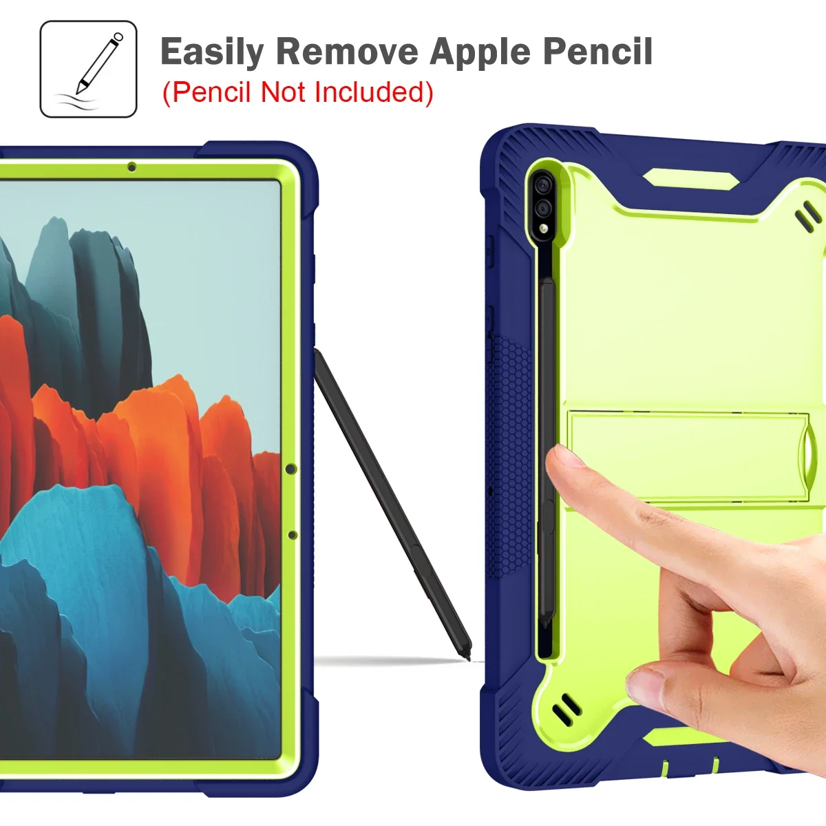 Armadura para Samsung Galaxy Tab Heavy Duty Suporte de Silicone Capa Prova de Choque 12.4 s9 11 s8 Ultra 14.6 X900 Case - Imagem 2