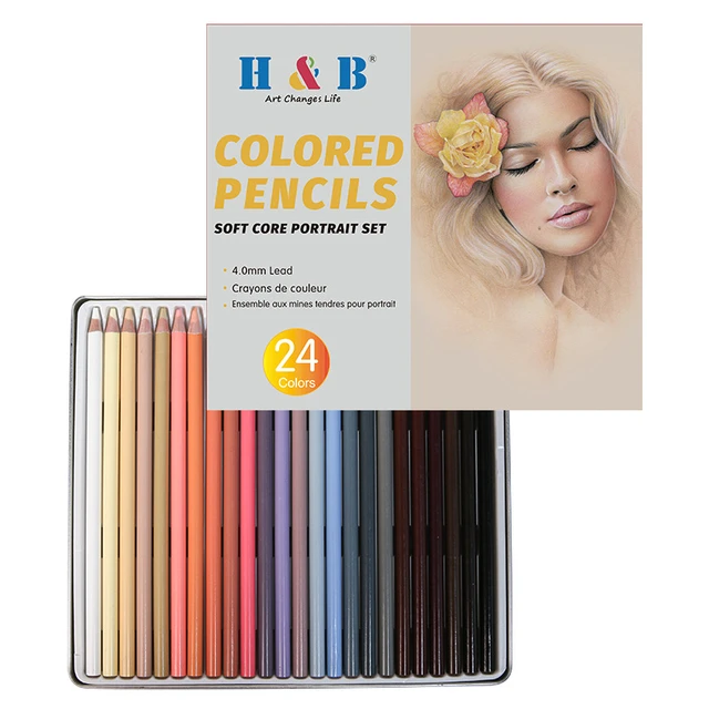 12 Skin Tones Colored Pencils Oil Based Pre-Sharpened Drawing Pencils for Children Artist Coloring Book Drawing Sketching Art Project - Portrait Set