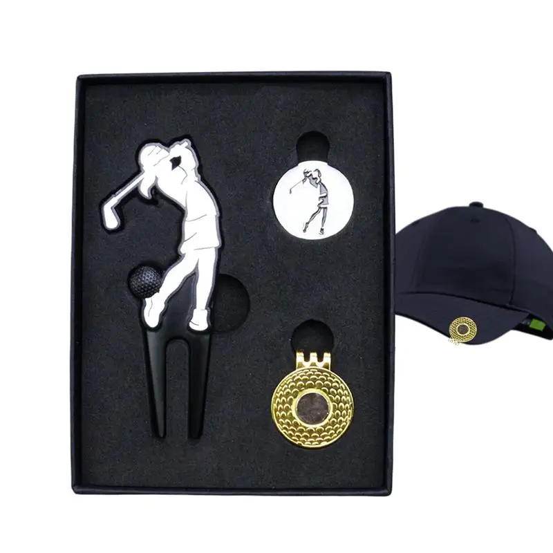 

Golf Position Marker Metal Fork Golf Position Marker And Green Hat Clip Sports Fan Golf Equipment Divot Repair Green Maintenance