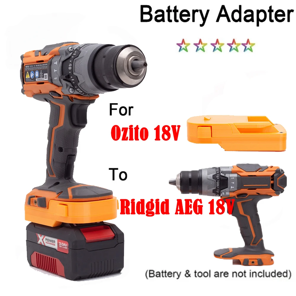 Battery Converter  Adapter For Ozito X-Change 20V Li-ion Compatible with for Ridgid AEG 18V Cordless Tools(NO Battery)