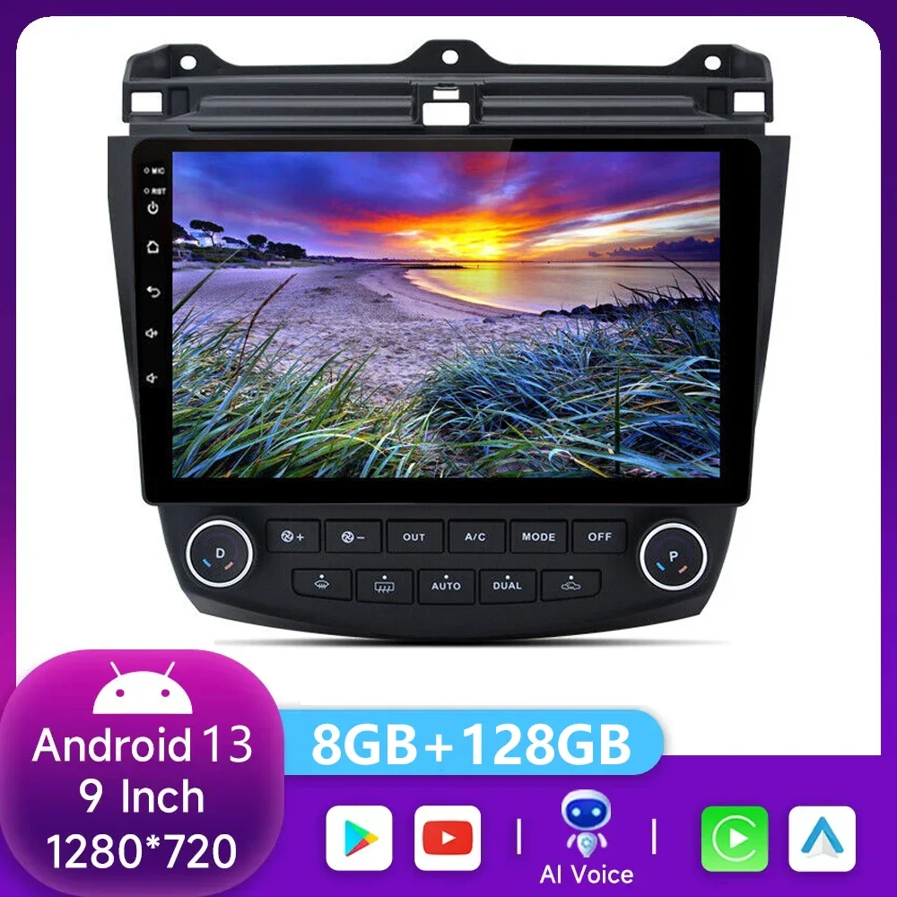 

Автомагнитола на Android 13,0 для Honda Accord 7 2003-2008, стерео Мультимедийный видеоплеер Carplay HU Blu-Ray IPS BT No 2din DVD