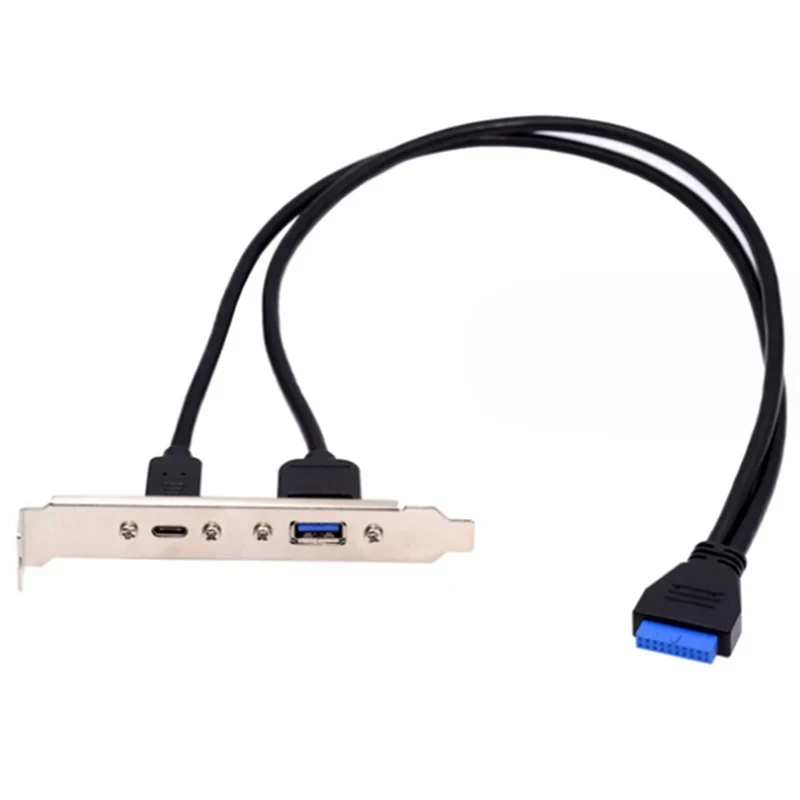 5Gbps Rear USB 3.1 Port Expansion 20Pin To TYPE-C Female And USB 3.0 Female Data Cable With Bezel On Computer Chassis Durable