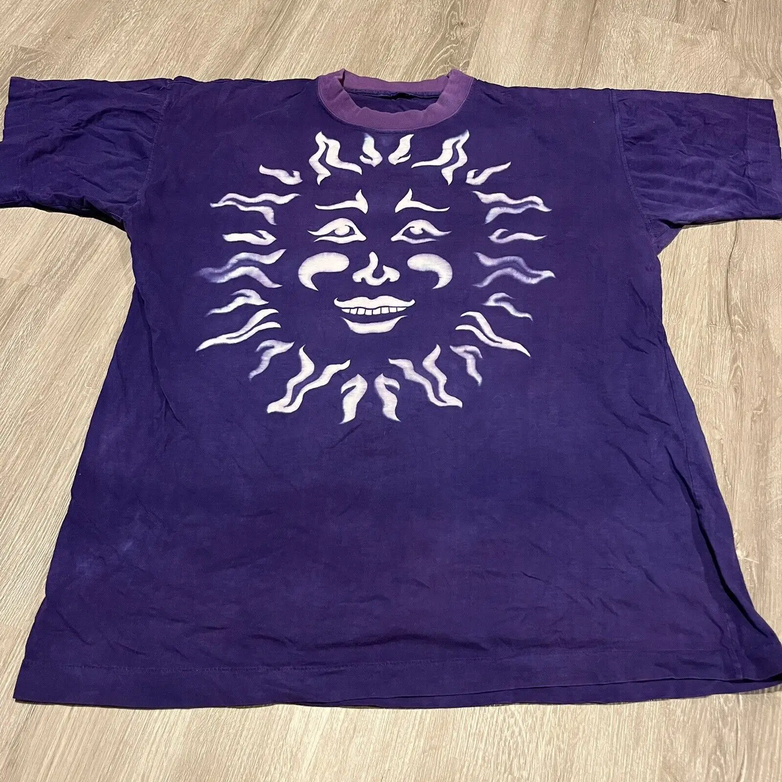 T-Shirt Vintage Purple Sun Grateful Dead Hippie Concert Lot Medium Anni '80